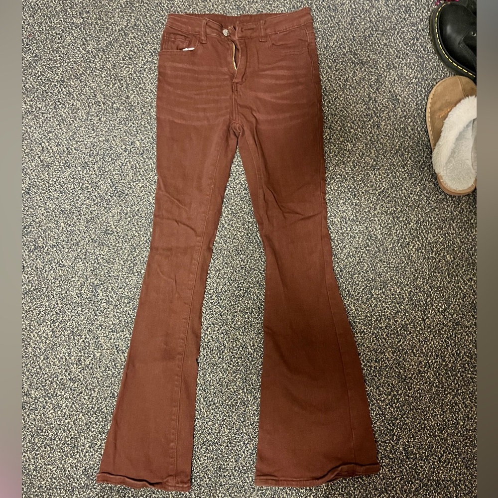 Brown flare jeans